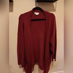 Red Ava and Viv Open Front Duster Cardigan #36